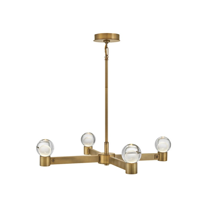 Fredrick Ramond FR41545 Lyric 4-lt 32" LED Chandelier - Heritage Brass