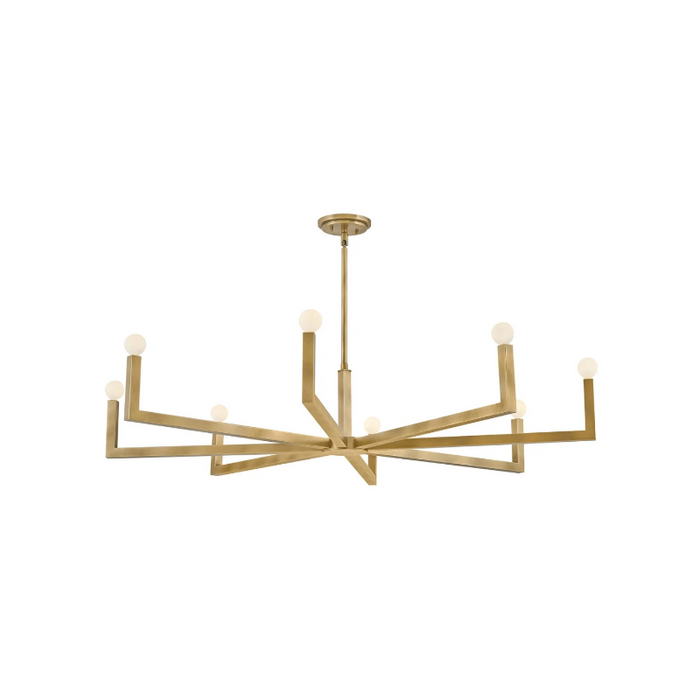 Hinkley 45049 Ezra 8-lt 50" LED Chandelier - Heritage Brass
