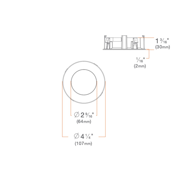 DMF M4TRH M Series 4" Round Hyperbolic Flangeless Trim