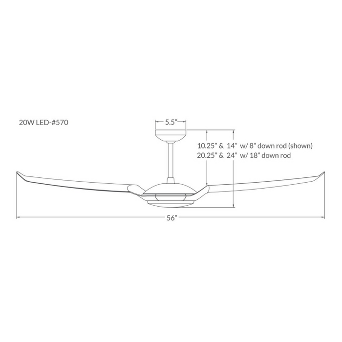 Modern Fan IC/Air3 DC 56" Ceiling Fan with LED Light Kit