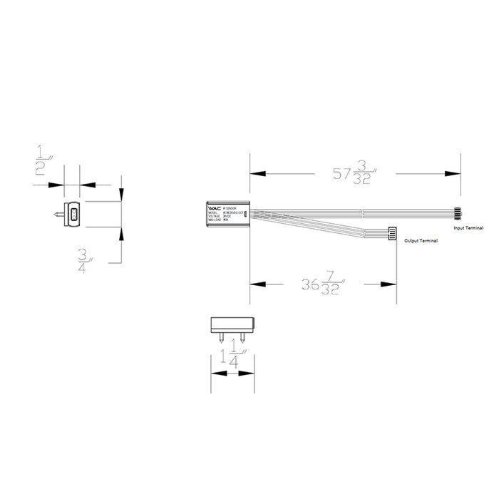 WAC IR-96-24VDC-CCT Infrared Sensor Switch 24VDC, 3 Conductor Wire System