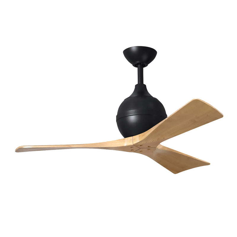 Mattews Fan IR3 Irene-3 42" Ceiling Fan - Matte Black/Light Maple