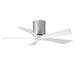 Matthews Fan IR5H Irene-5H 42" Hugger Ceiling Fan - Brushed Nickel/Matte White
