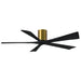 Matthews Fan IR5H Irene-5H 60" Hugger Ceiling Fan - Brushed Brass/Matte Black