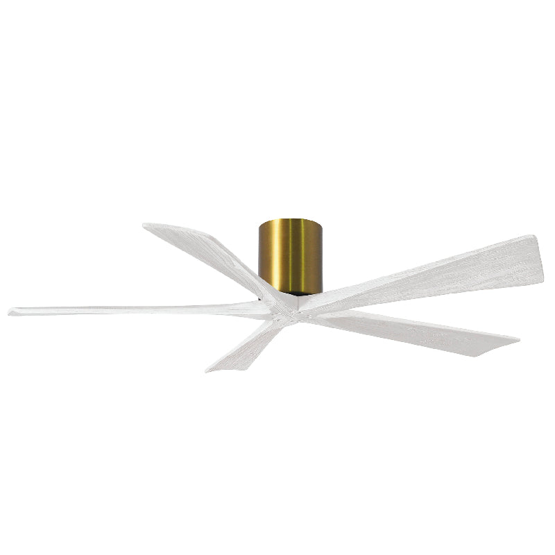 Matthews Fan IR5H Irene-5H 60" Hugger Ceiling Fan - Brushed Brass/Matte White