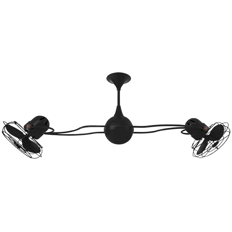 Matthews Fan Italo Ventania 60" Ceiling Fan with Decorative Cage - Black