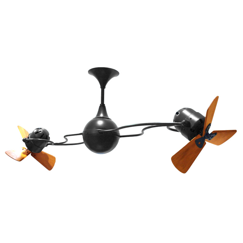 Matthews Fan Italo Ventania 62" Ceiling Fan with Wood Blades - Black