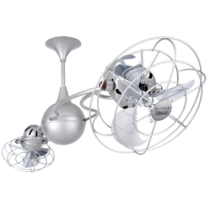 Matthews Fan Italo Ventania 60" Ceiling Fan with Decorative Cage - Brushed Nickel