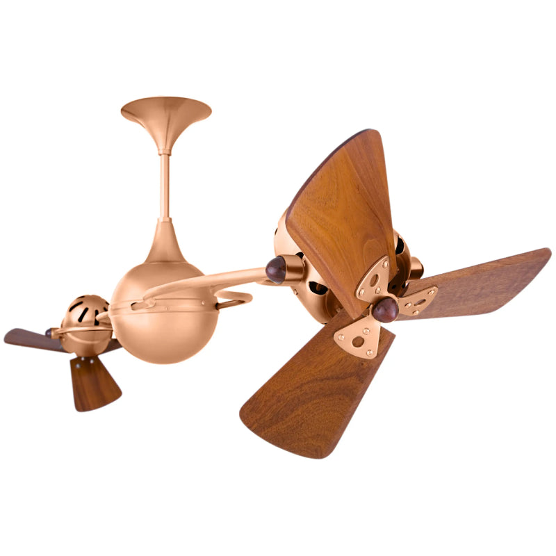 Matthews Fan Italo Ventania 62" Ceiling Fan with Wood Blades - Brushed Copper