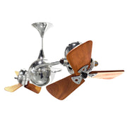 Matthews Fan Italo Ventania 62" Ceiling Fan with Wood Blades - Polished Chrome