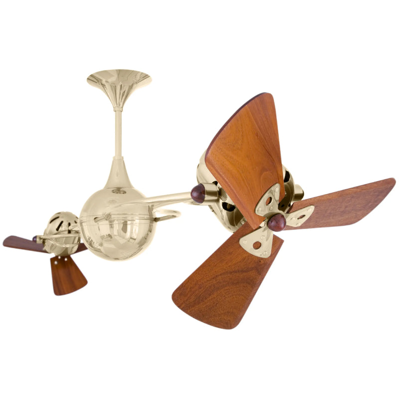 Matthews Fan Italo Ventania 62" Ceiling Fan with Wood Blades - Polished Brass