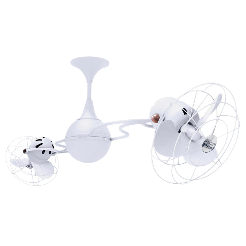 Matthews Fan Italo Ventania 60" Ceiling Fan with Decorative Cage - Gloss White