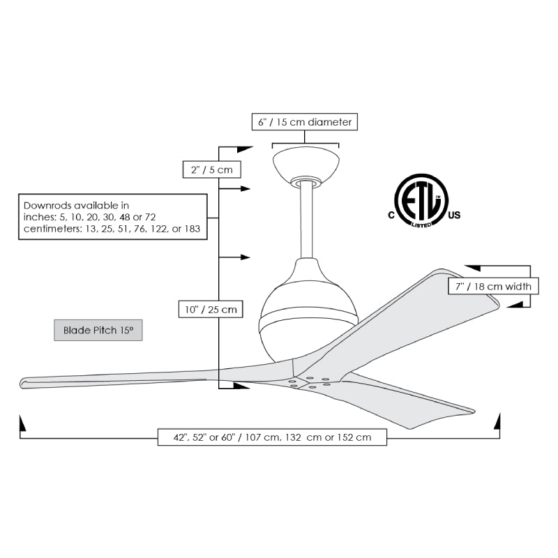 Mattews Fan IR3 Irene-3 60" Ceiling Fan