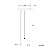 WAC J2-SKCF96 J2 Track Feed Canopy with Cable Suspension