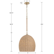 Crystorama JAC-10500 Jace 1-lt 15" Pendant