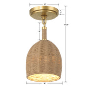 Crystorama JAC-10502-CEILING Jace 1-lt 6" LED Semi Flush Mount