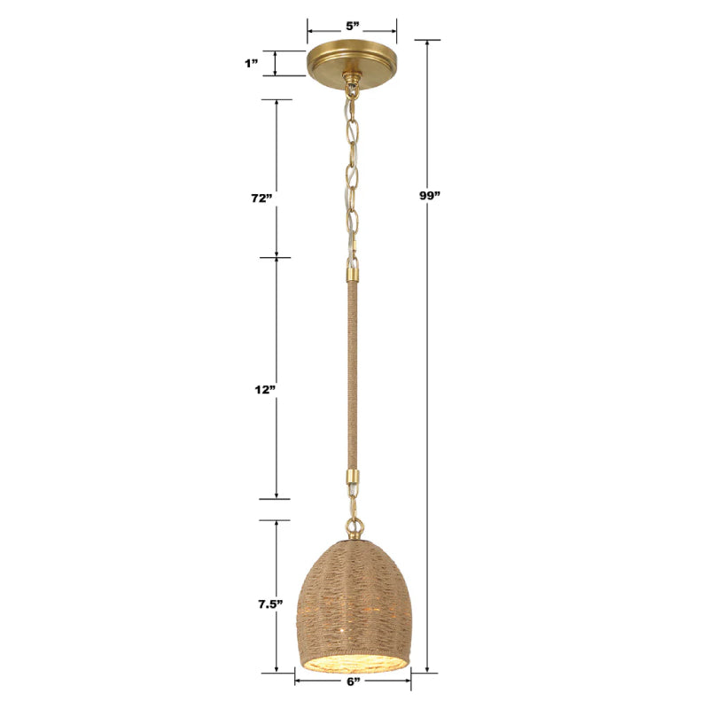 Crystorama JAC-10502 Jace 1-lt 6" LED Pendant