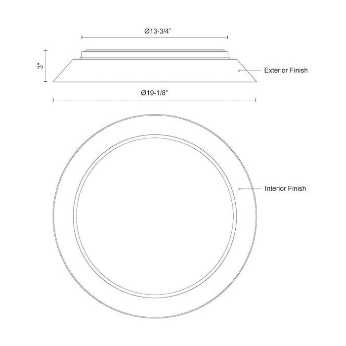 Kuzco FM43419 Jasper 1-lt 19" LED Flush Mount, 5CCT Selectable