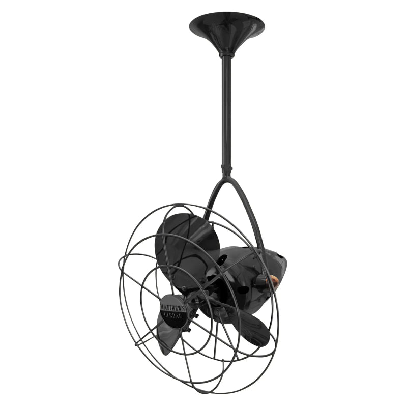 Matthews Fan Jarold 13" Ceiling Fan with Decorative Cage - Black Nickel