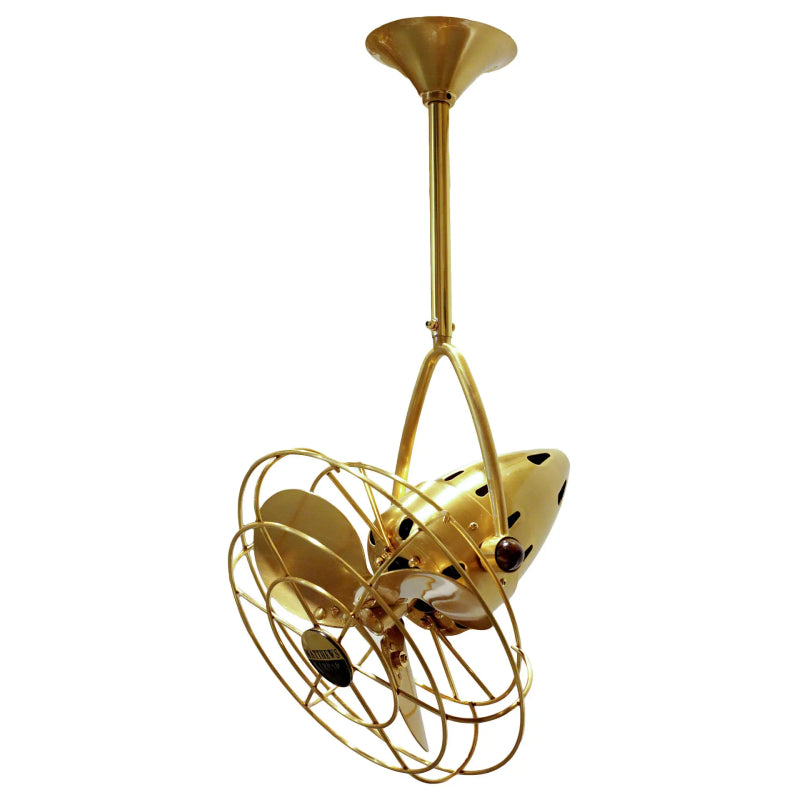 Matthews Fan Jarold 13" Ceiling Fan with Decorative Cage - Brushed Brass