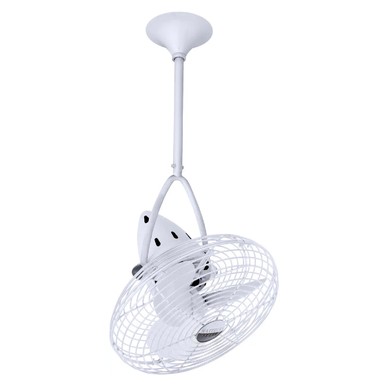 Matthews Fan Jarold 13" Ceiling Fan with Decorative Cage - Gloss White