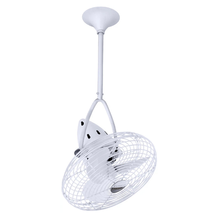 Matthews Fan Jarold 13" Ceiling Fan with Decorative Cage - Gloss White