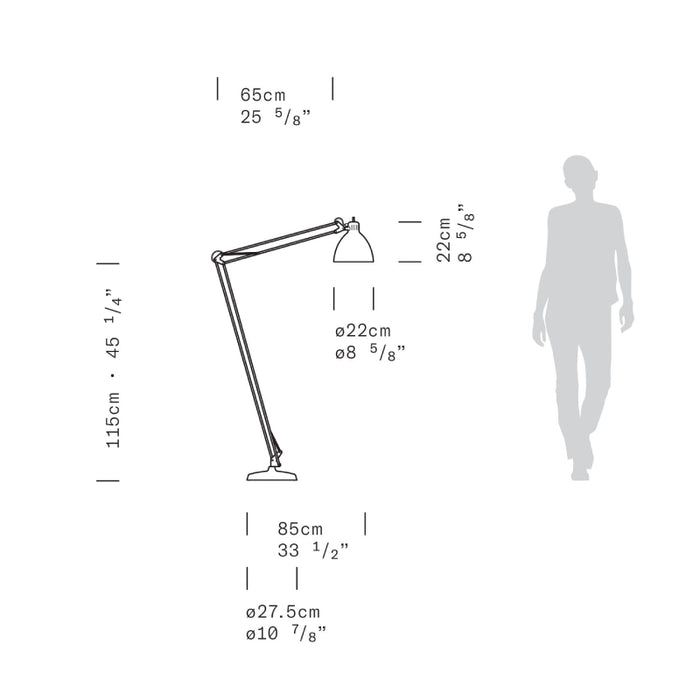 Leucos JJ Mid 1-lt 45" Tall Floor Lamp
