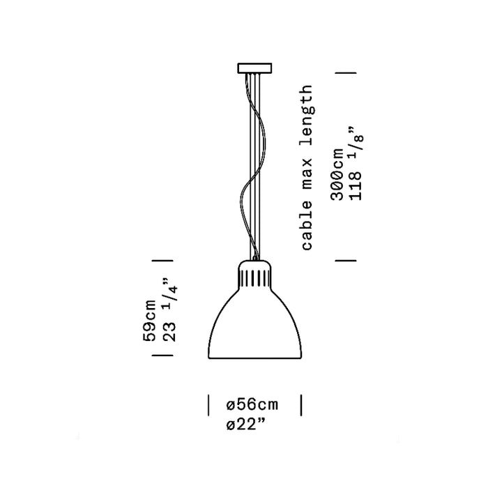 Leucos JJ Great 1-lt 22" LED Pendant