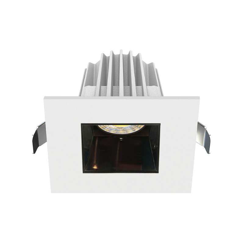 Lotus JXL-COB02-S09W 2" 9W LED Square Economy Recessed Downlight, 5CCT Selectable - Black Chrome/White