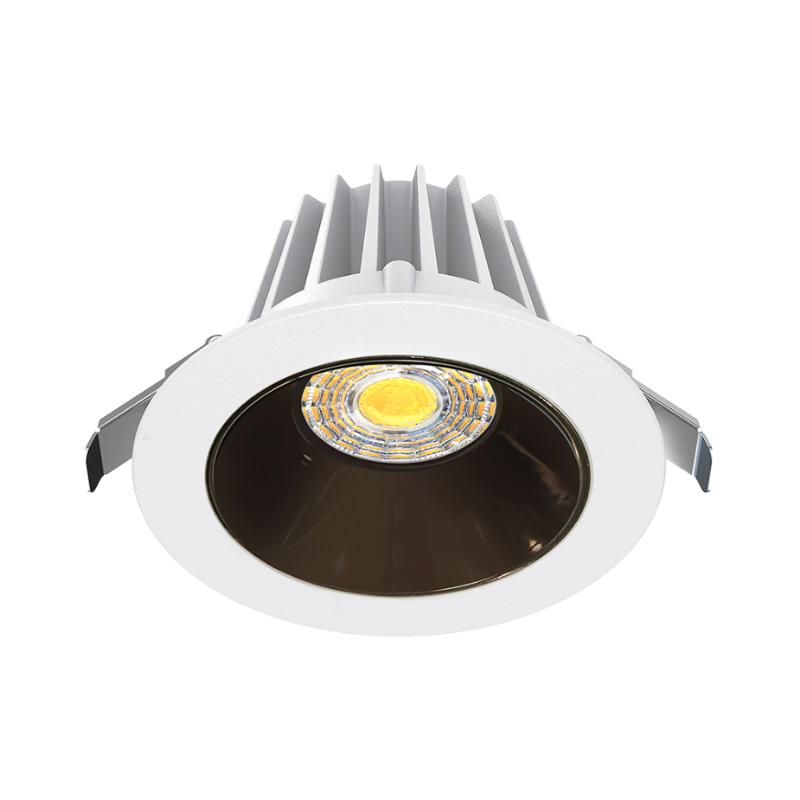 Lotus JXL-COB04-R15W 4" 15W LED Round Economy Recessed Downlight, 5CCT Selectable - Black Chrome/White