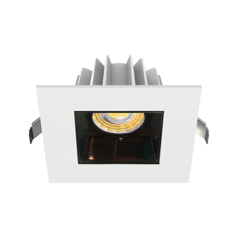 Lotus JXL-COB04-S15W 4" 15W LED Square Economy Recessed Downlight, 5CCT Selectable - Black Chrome/White