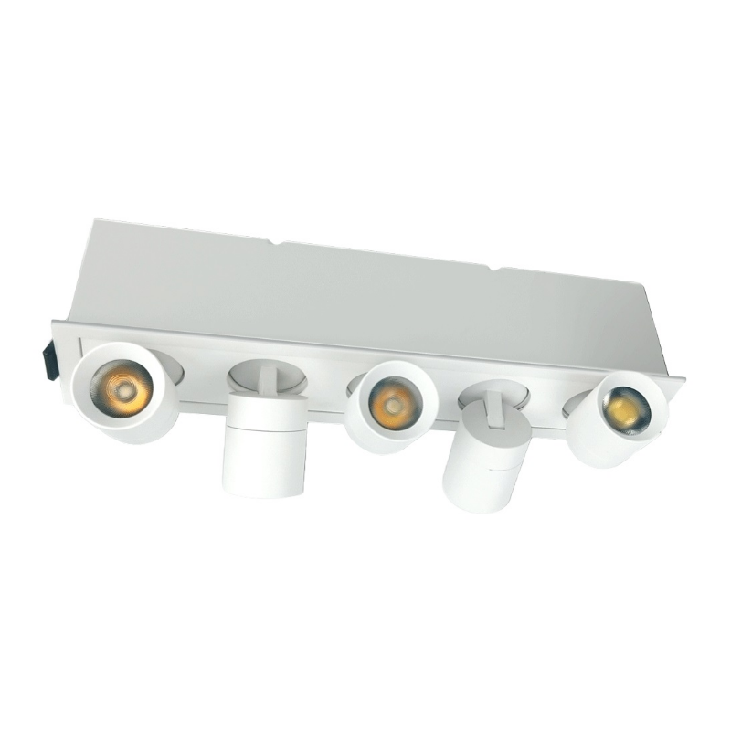 Lotus JXL-TXH05-G16W 10" 5-Light LED Rotatable Linear Recessed Downlight - White