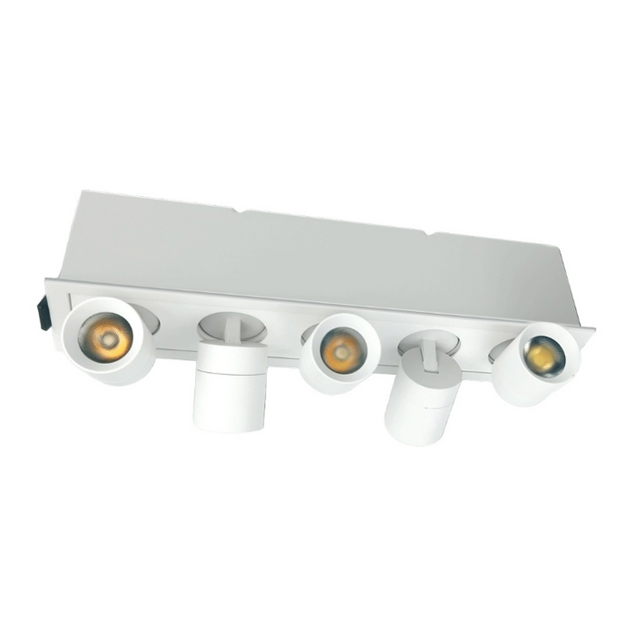 Lotus JXL-TXH05-G16W 10" 5-Light LED Rotatable Linear Recessed Downlight - White