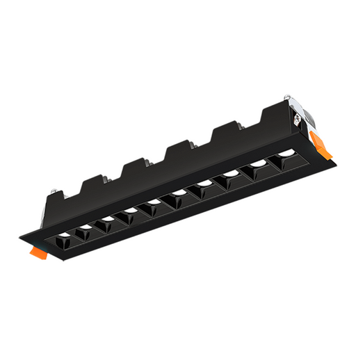 Lotus JXL-TXH10-T18W 12" 10-Light LED Linear Recessed Downlight, 5CCT Selectable - Black