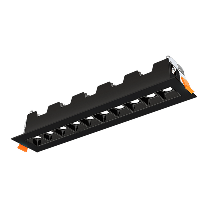 Lotus JXL-TXH10-T18W 12" 10-Light LED Linear Recessed Downlight, 5CCT Selectable - Black