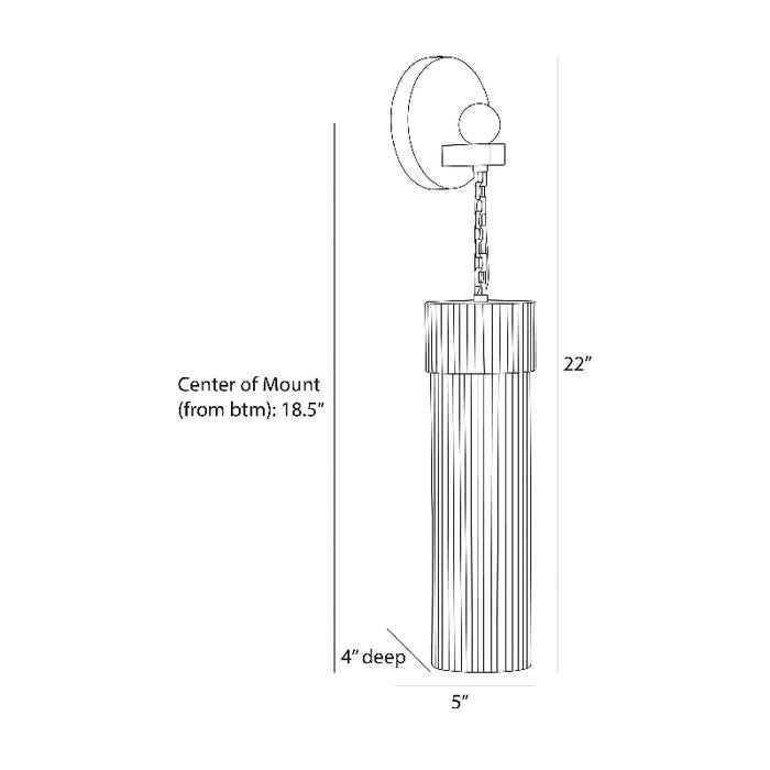Arteriors Jayce 1-lt 22" Tall Wall Sconce 