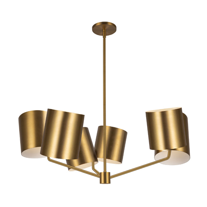 Kuzco CH58830 Keiko 6-lt 31" Chandelier-Brushed Gold