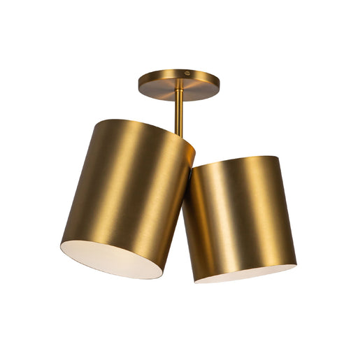 Kuzco SF58814 Keiko 2-lt 14" Semi Flush-Brushed Gold