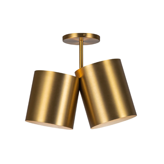 Kuzco SF58814 Keiko 2-lt 14" Semi Flush-Brushed Gold