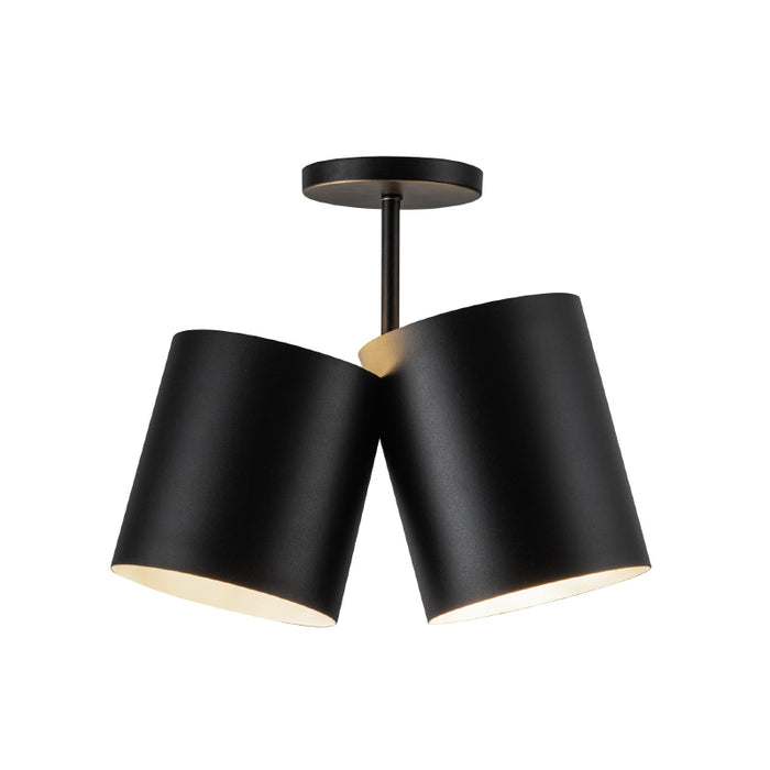 Kuzco SF58814 Keiko 2-lt 14" Semi Flush-Black