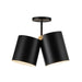 Kuzco SF58814 Keiko 2-lt 14" Semi Flush-Black