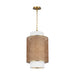 Visual Comfort KSP1171 Sawyer 1-lt 15" LED Small Hanging Pendant - Blonde Rattan