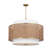 Visual Comfort KSP1184 Sawyer 4-lt 32" LED Extra Large Hanging Pendant - Blonde Rattan