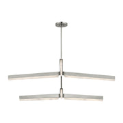Visual Comfort KWCH704 Linea 4-lt 56" 2-Tier LED Chandelier - Antique Nickel