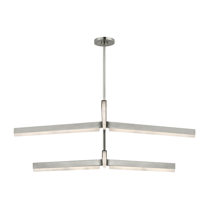 Visual Comfort KWCH704 Linea 4-lt 56" 2-Tier LED Chandelier - Antique Nickel