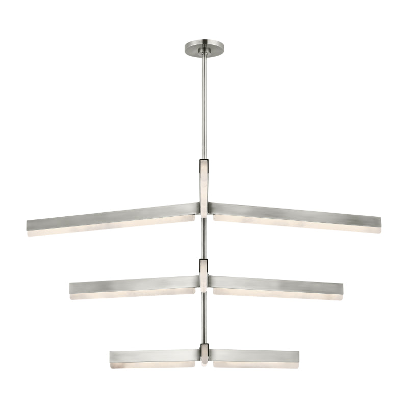 Visual Comfort KWCH705 Linea 6-lt 56" 3-Tier LED Chandelier - Antique Nickel