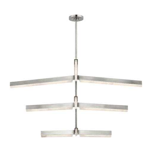 Visual Comfort KWCH705 Linea 6-lt 56" 3-Tier LED Chandelier - Antique Nickel