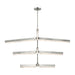 Visual Comfort KWCH705 Linea 6-lt 56" 3-Tier LED Chandelier - Antique Nickel