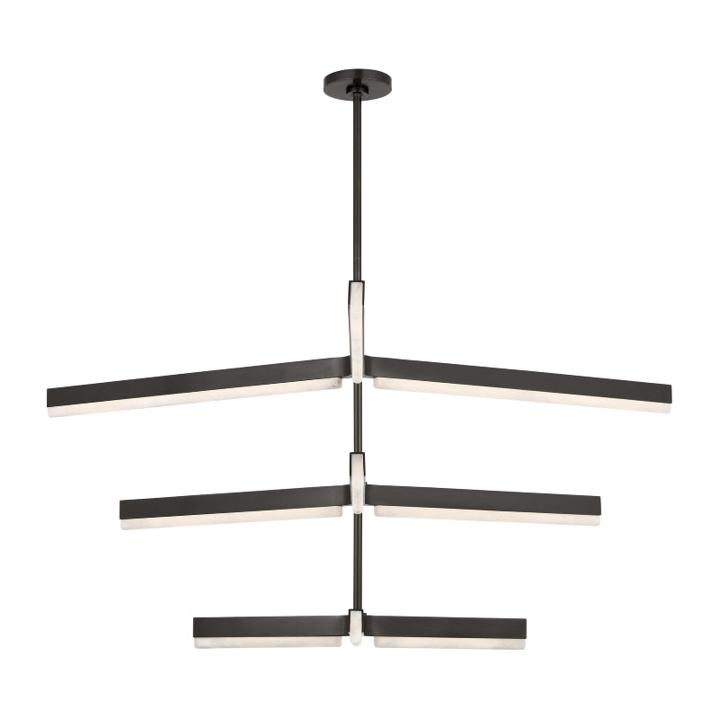Visual Comfort KWCH705 Linea 6-lt 56" 3-Tier LED Chandelier - Bronze