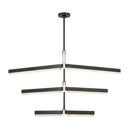 Visual Comfort KWCH705 Linea 6-lt 56" 3-Tier LED Chandelier - Bronze